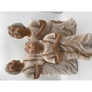 Large trio Vintage Choir Angels Ceramic Grannycore Christmas Holiday 12-16" tall